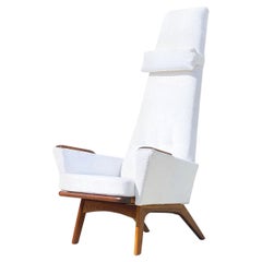 Midcentury Adrian Pearsall for Craft Associates "Slim Jim" Chair in White Boucle