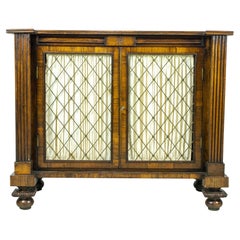 English Regency Brass Inlaid Rosewood Side Cabinet