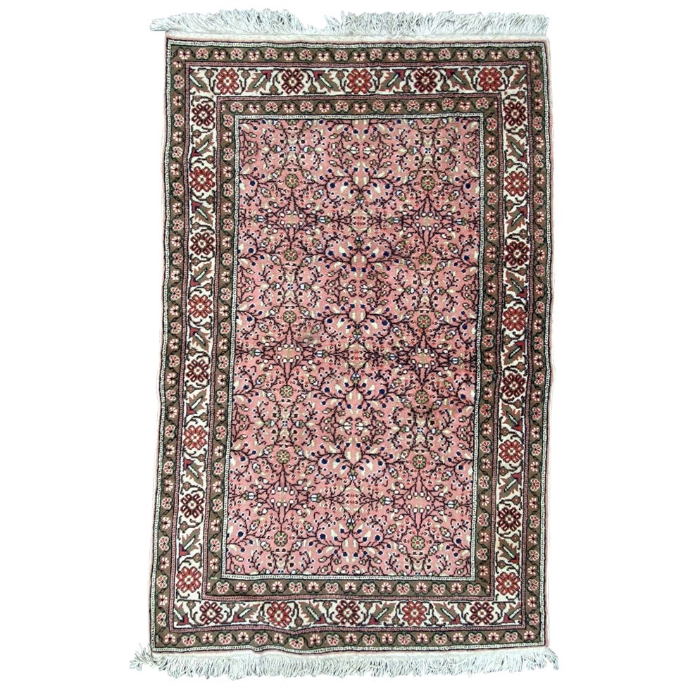 Bobyrug's Nice Pink Türkisch Kayseri Vintage Teppich