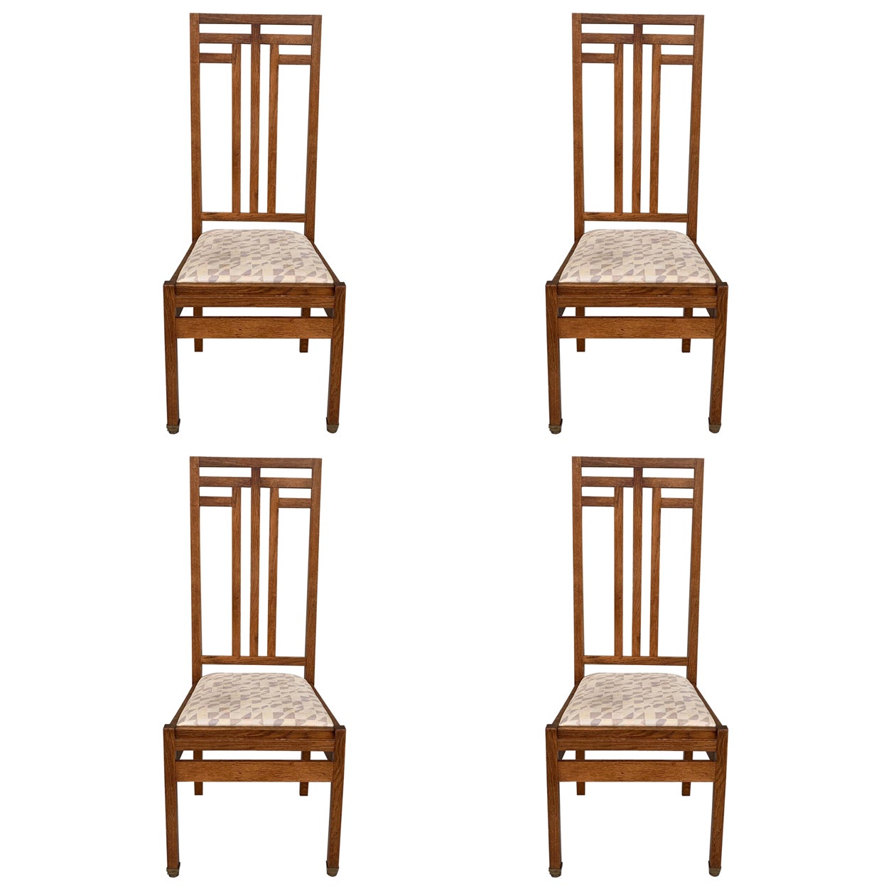 Hague School Art Deco Set of 4 Dining Chairs