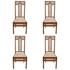 Vintage Hague School Art Deco Set of 4 Dining Chairs