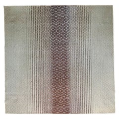 Sand Beige and Garnet Natural Fiber with Tin Handcrafted Area Rug 6'7"x9'10"