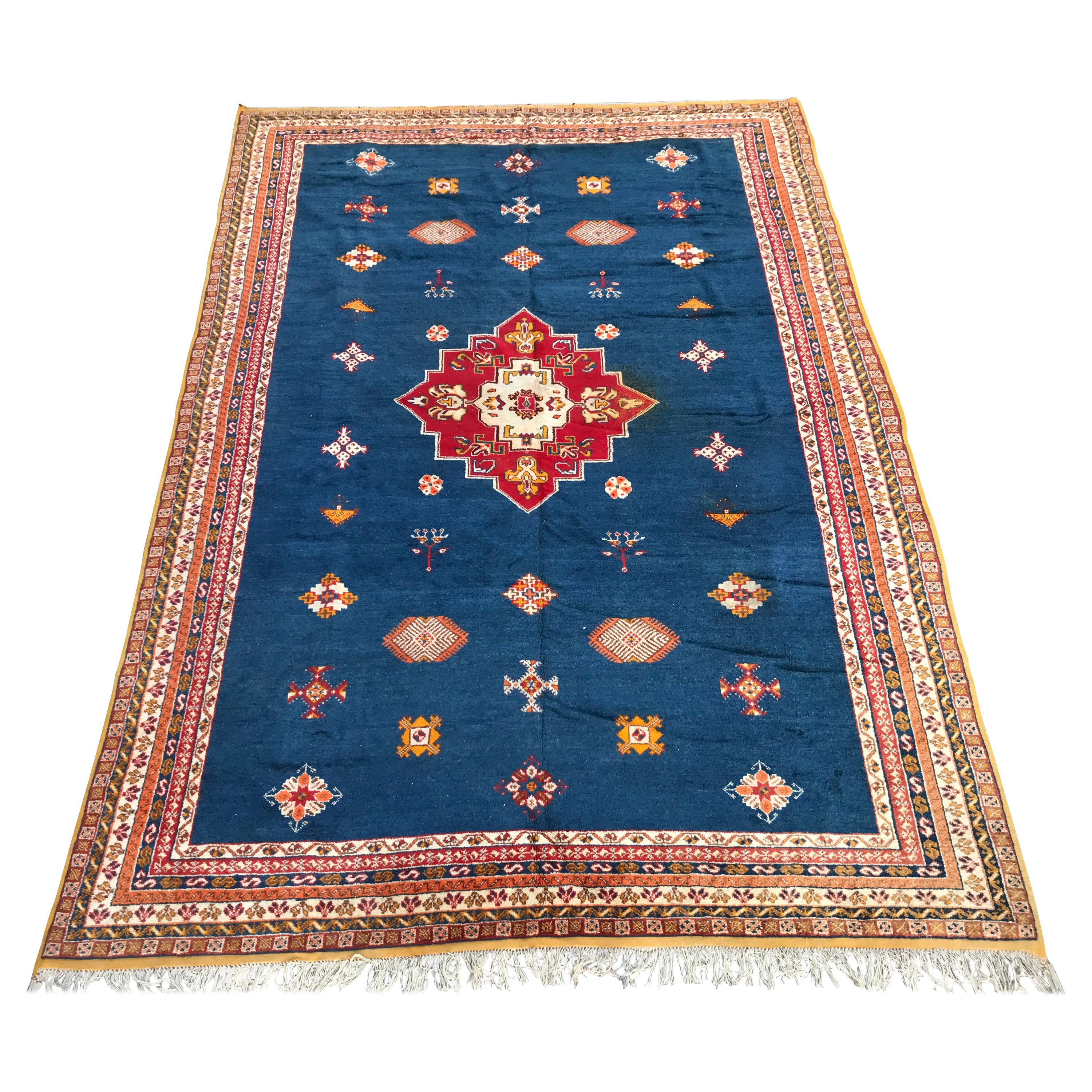 Bobyrug’s Large Vintage Hand Knotted Moroccan Rug For Sale