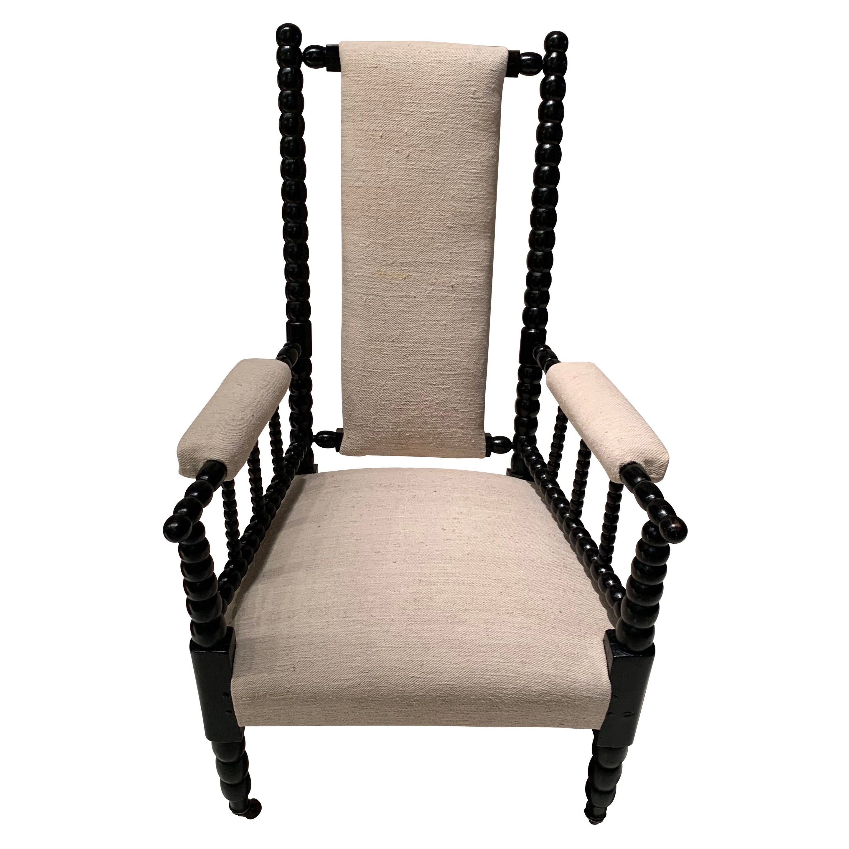 Upholstered Bobbin Chair, England, 19th Century
