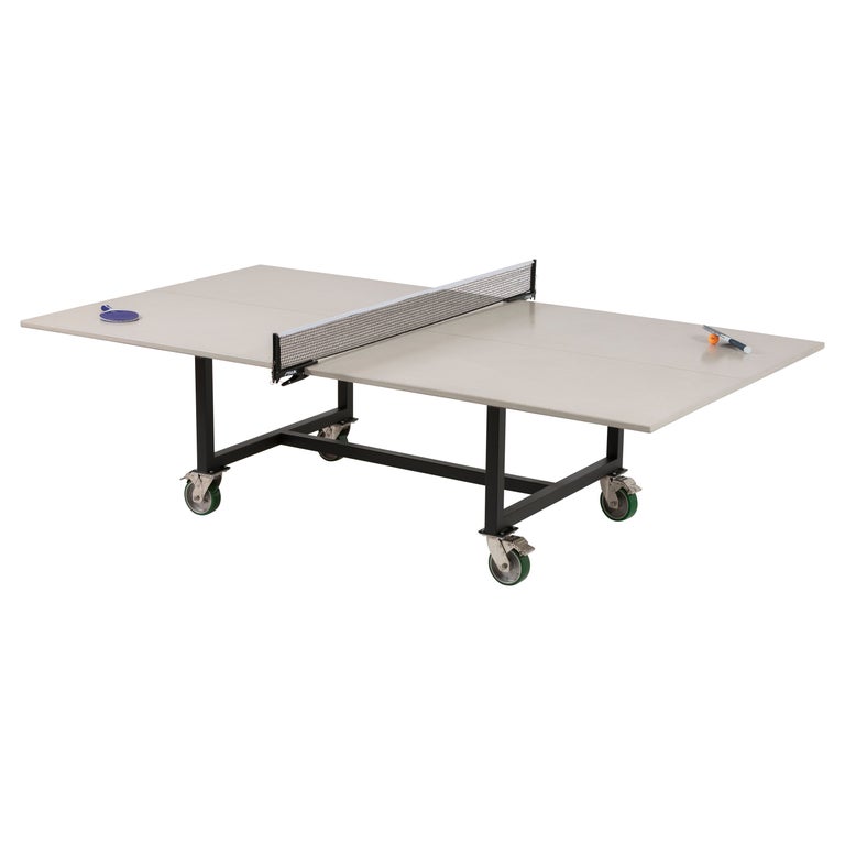 James de Wulf Concrete Rolling Ping Pong Table - Standard Colors For Sale  at 1stDibs | standard ping pong table size, regulation ping pong table size