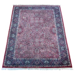 Signed Vintage Persian Kashan Rug, Very Fine, circa 1980s
