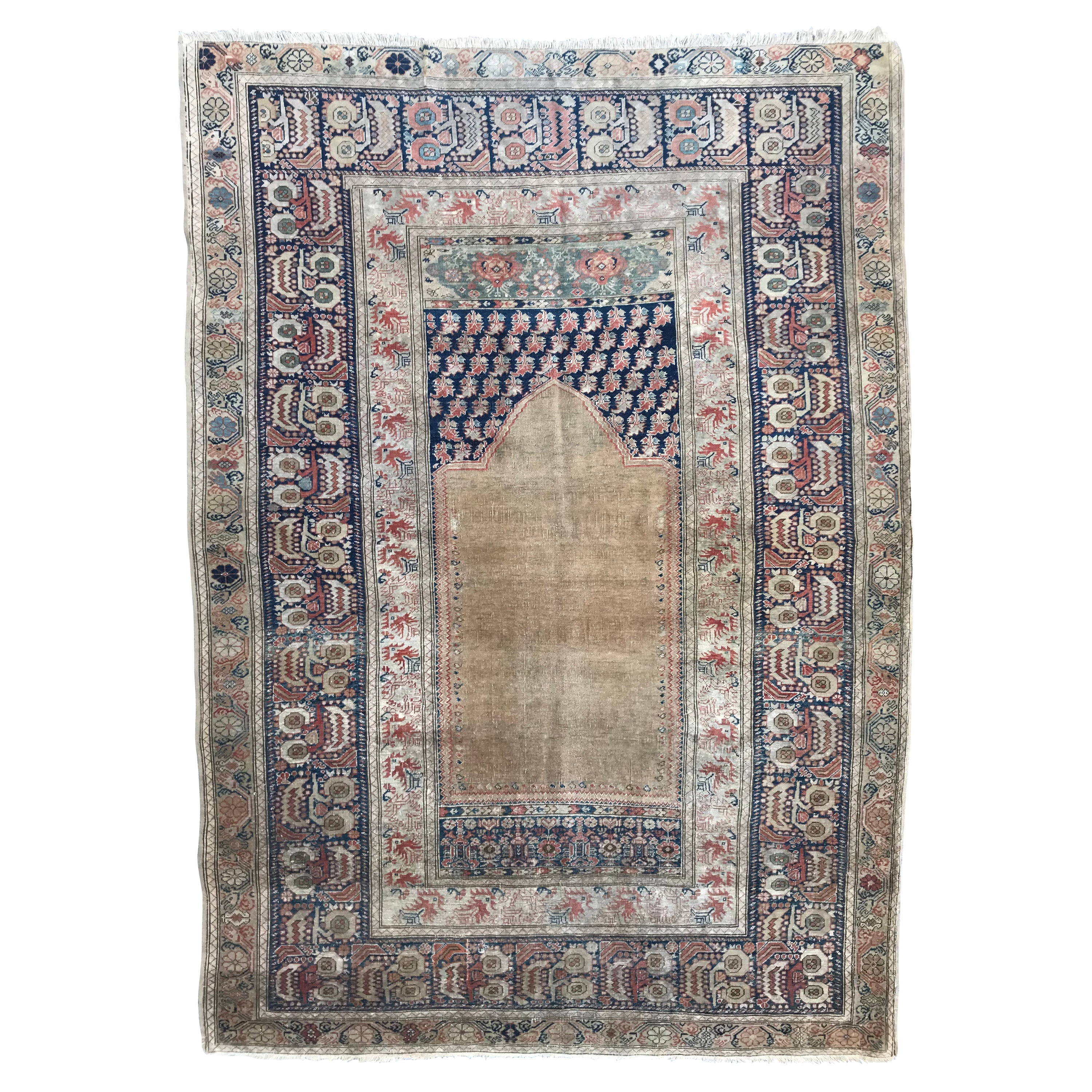 Bobyrug’s Beautiful Fine Antique Turkish Panderma Rug For Sale