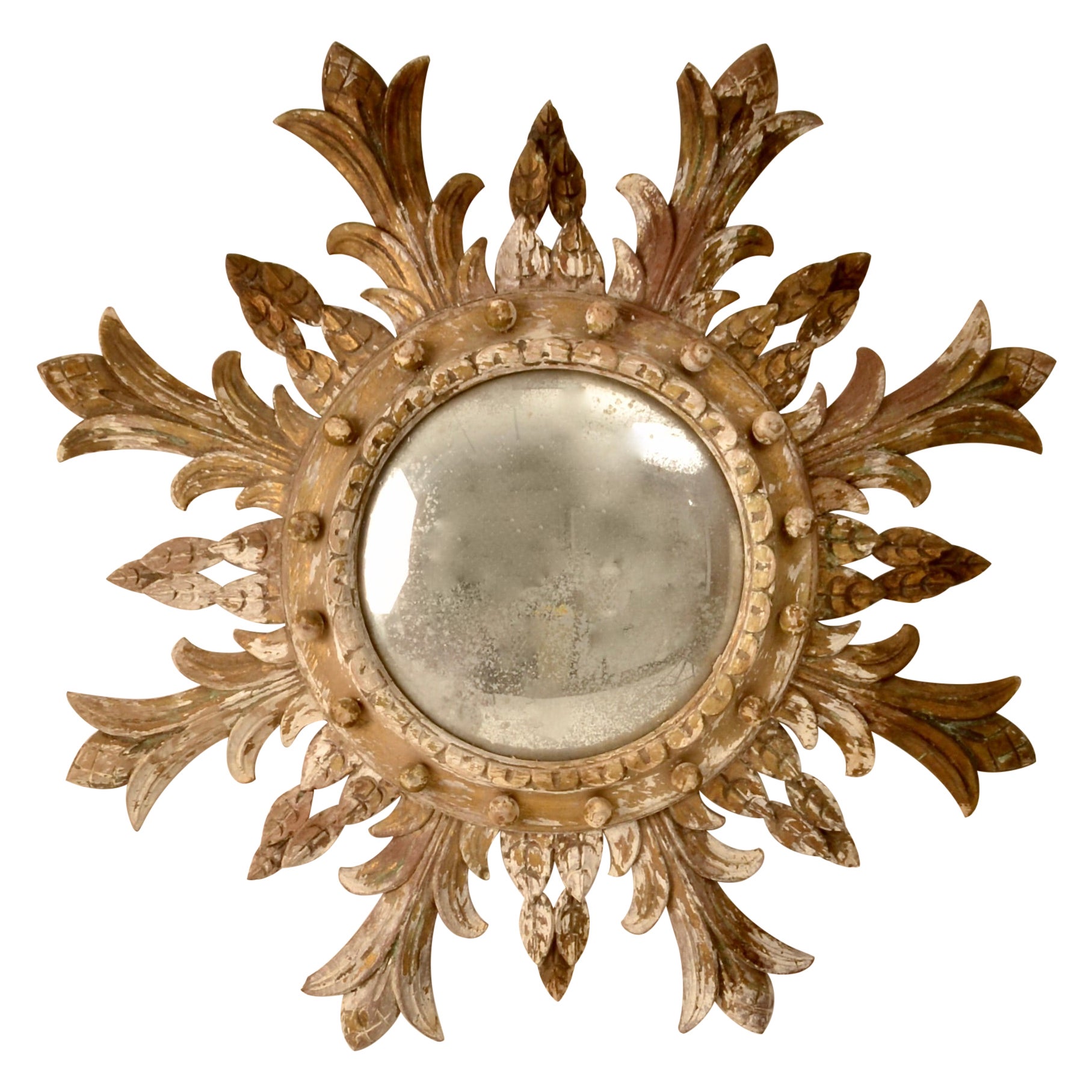 Vintage Starburst Mirror with Bull's Eye Mirror
