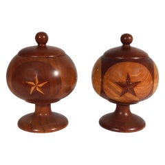 Vintage Nautical Treen Globe Boxes & Covers