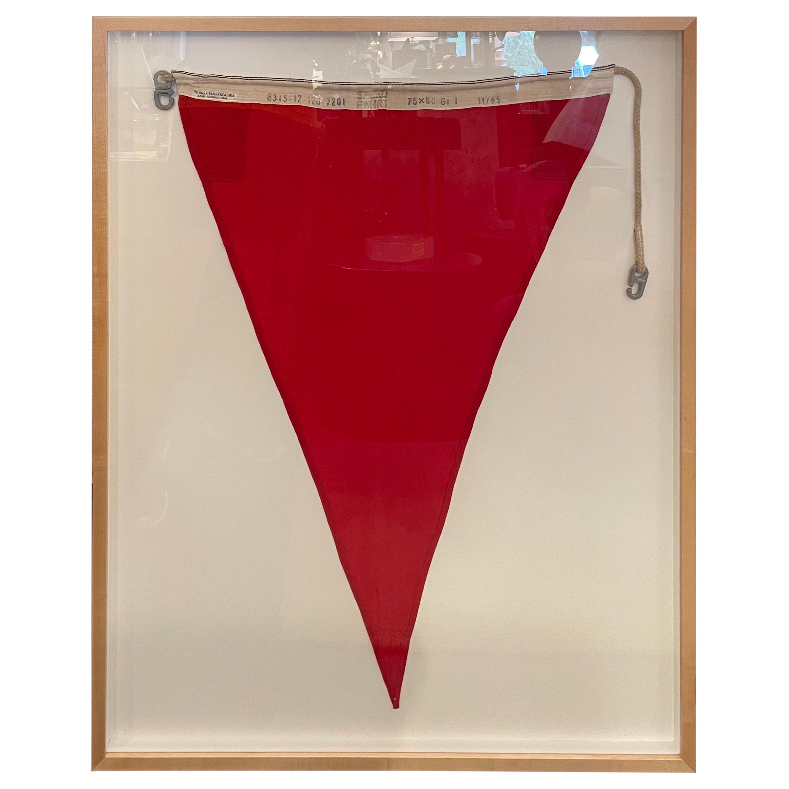 Professionally Framed Large Vintage WWII Nautical Signal Flag at 1stDibs