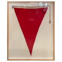 Vintage Professionally Framed WW II Nautical Signal Flag 'RED'