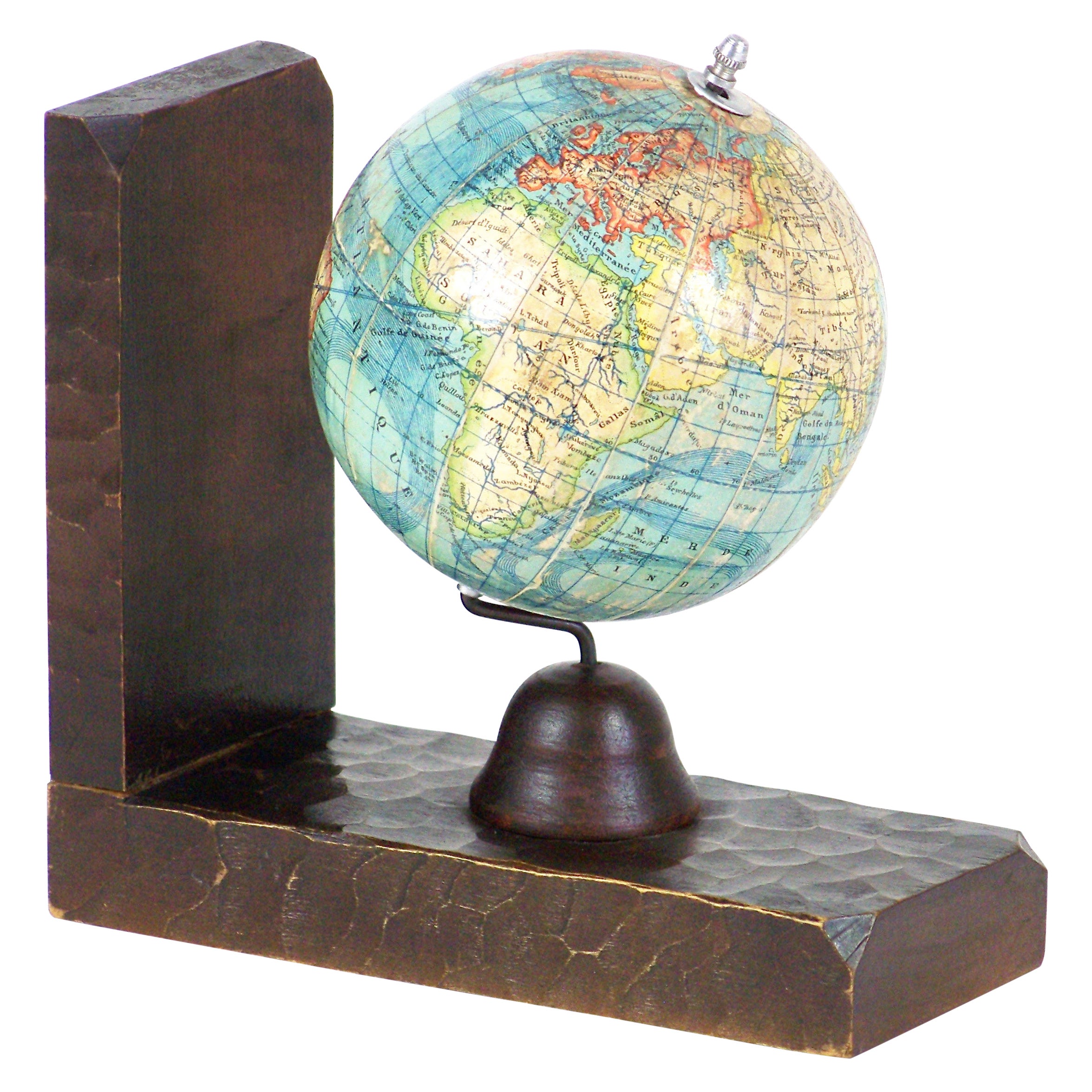Gift Ideas Book Ends French Vintage World Globe Pair Bookends Home & Office Decor Bookcase Decoration Small Faceted Ball Book Ends