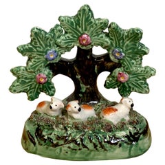 Sac Bocage de chiens d'espagnol rouges/chèvres Staffordshire Pearlware