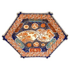 Antique Meiji Period Imari Fan Dish, Attrib. Fukagawa