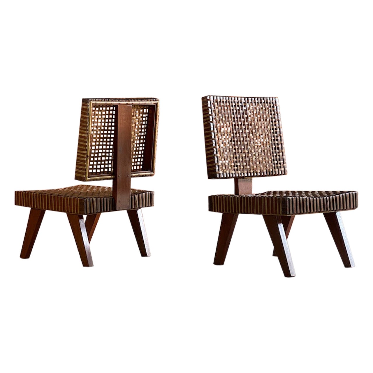 Pierre Jeanneret Rare Lounge Chairs Chandigarh Circa 1955-56
