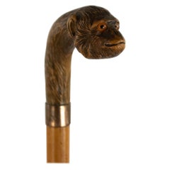 Vintage English Victorian Monkey Head Cane