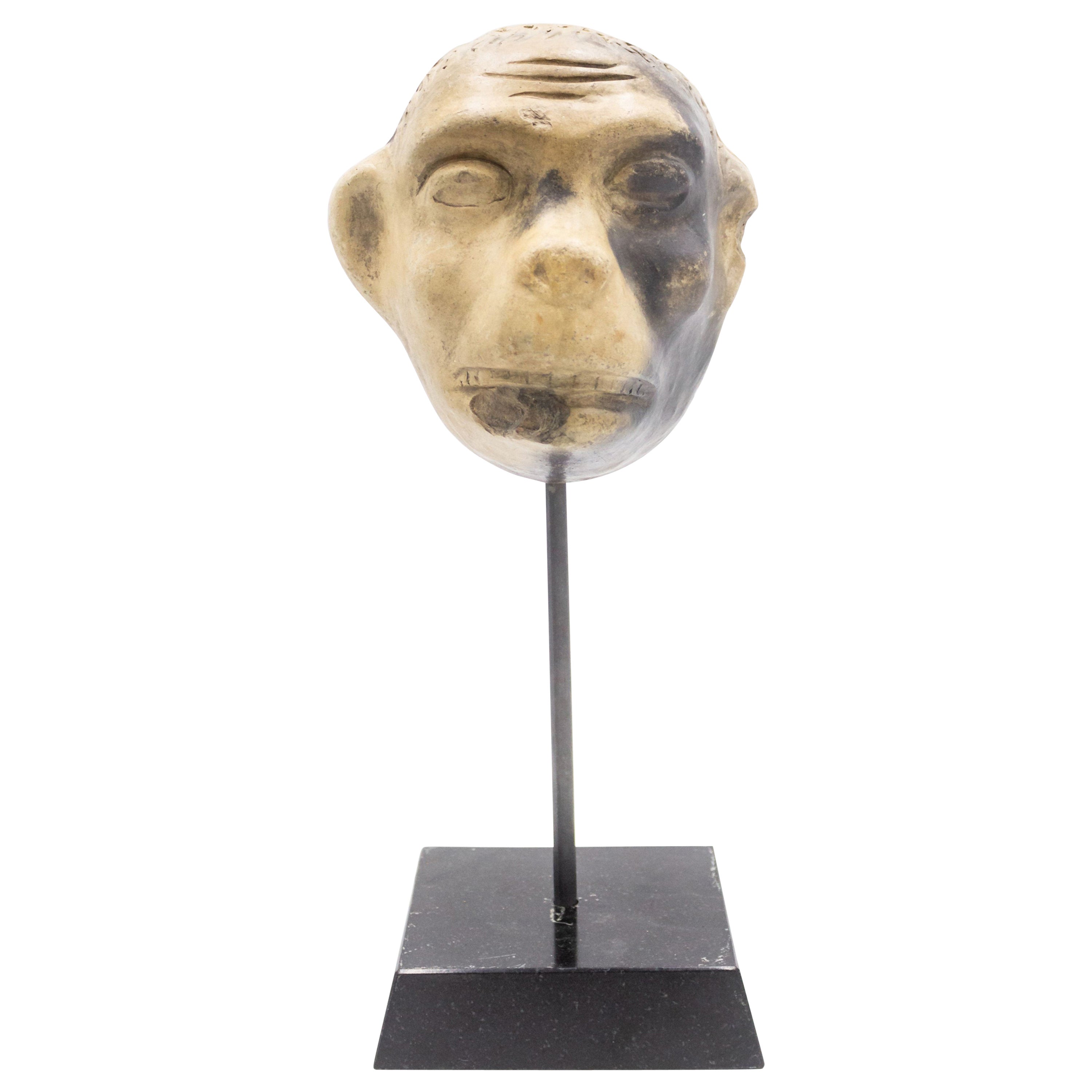 Continental German Terra-Cotta Monkey Mask For Sale