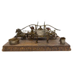 Late 19th Century English Victorian Smoking Stand with Carriage Figure