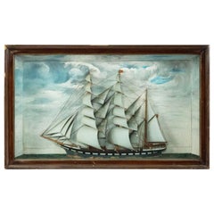 Late 19th Century English Diorama Clipper Ship Shadowbox