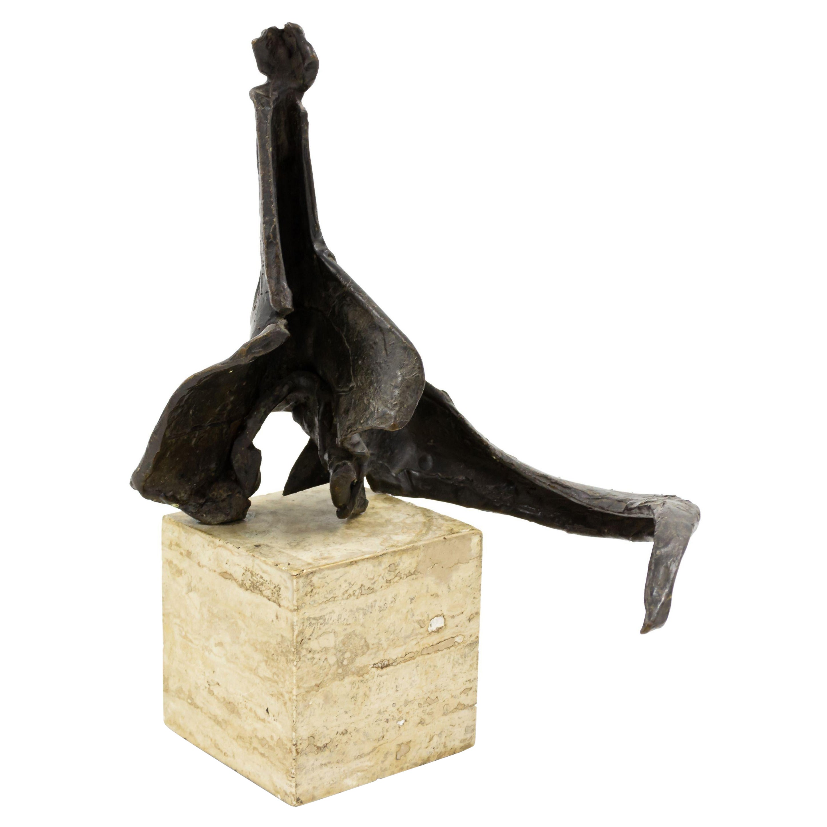 Sculpture américaine d'après-guerre en bronze abstrait en vente