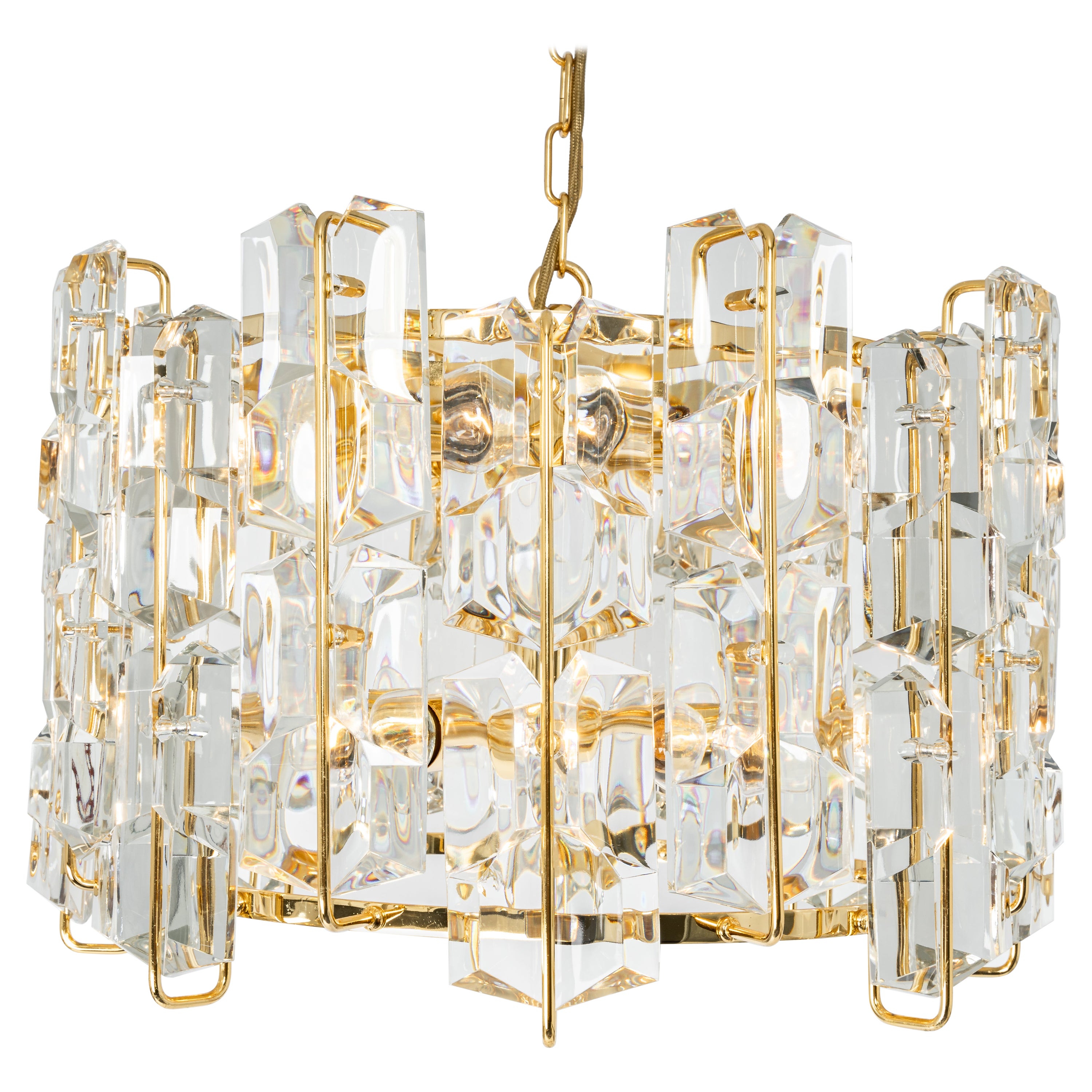 Large Stunning Crystal Glass Chandelier by Ernst Palme, Germany, 1970s For Sale