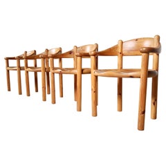 Set of 4 Pine Carver chairs by Rainer Daumiller