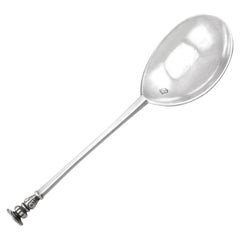 Antique Charles I Sterling Silver Seal-Top Spoon