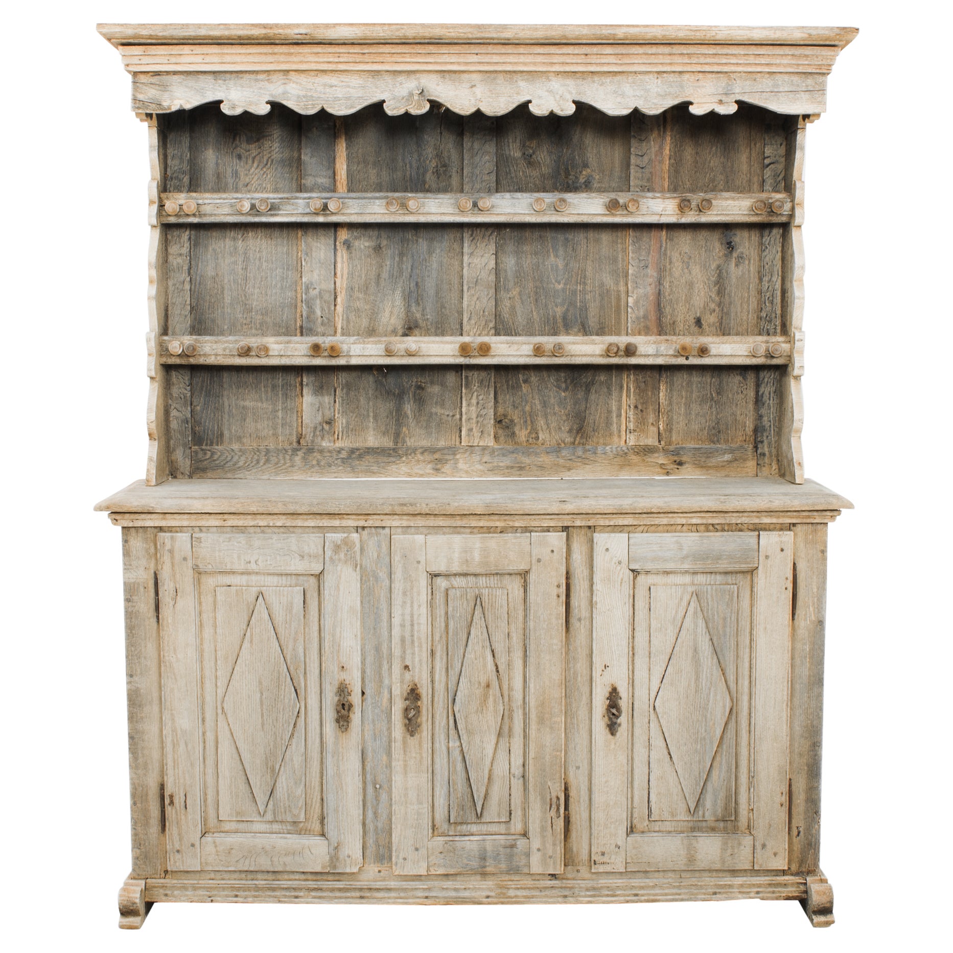 1880s French Bleached Oak Dresser