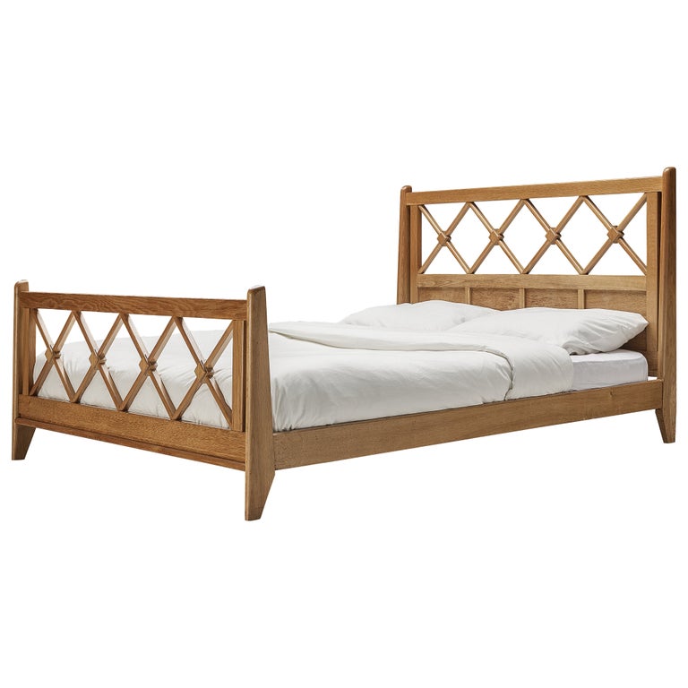 French Double Bed in Solid Oak For Sale at 1stDibs solid oak double bed