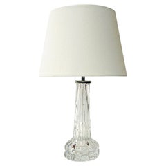 Swedish Crystal Glass Table Lamp by Carl Fagerlund for Orrefors 1950s
