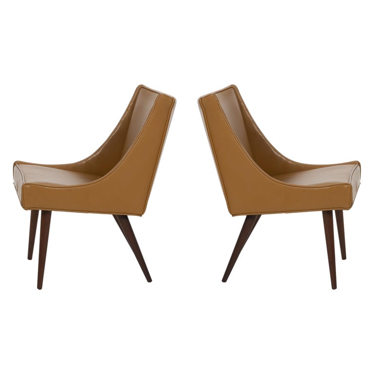 Pair of Milo Baughman Slipper Chairs for Thayer Coggin For Sale