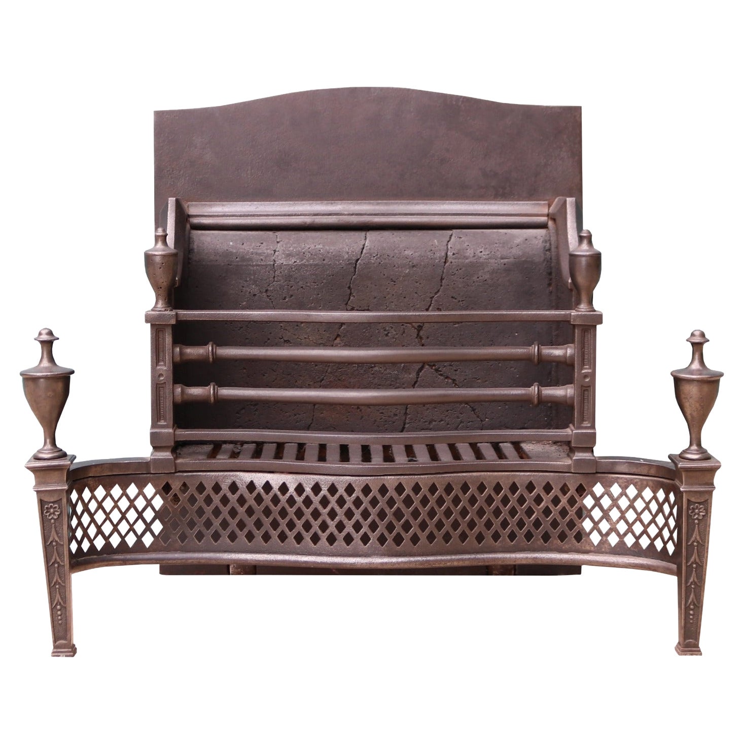 Style Antique Polished Steel Fire Grate For Sale at 1stDibs