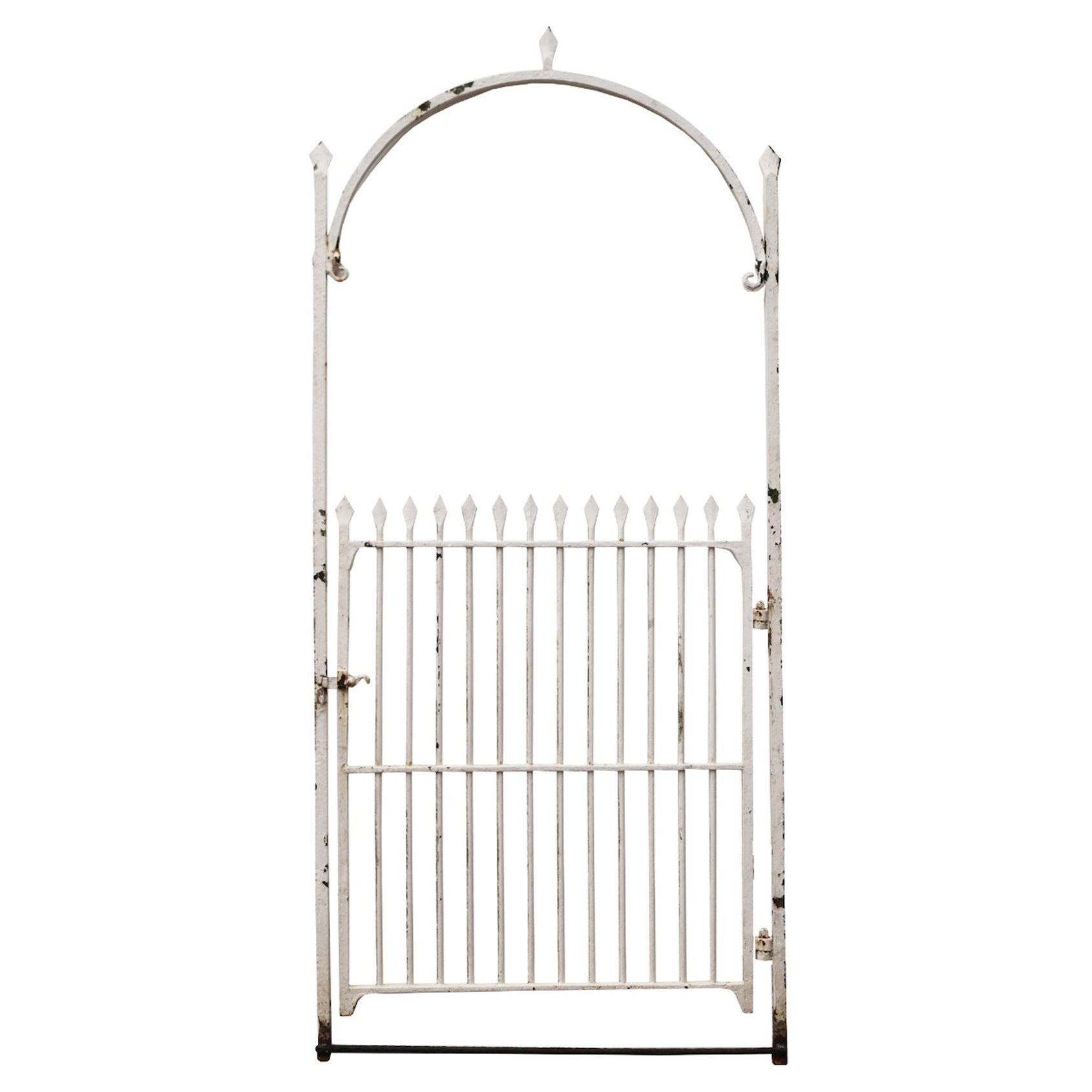 Wrought Iron Reclaimed Gate with Arched Frame For Sale