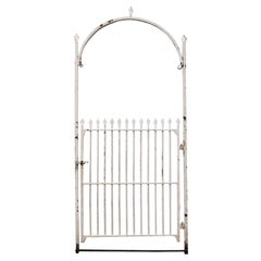 Wrought Iron Reclaimed Gate with Arched Frame