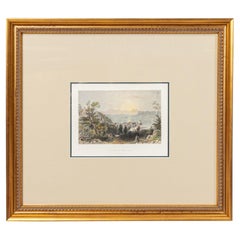 Hudson River Color Engraving of a Town