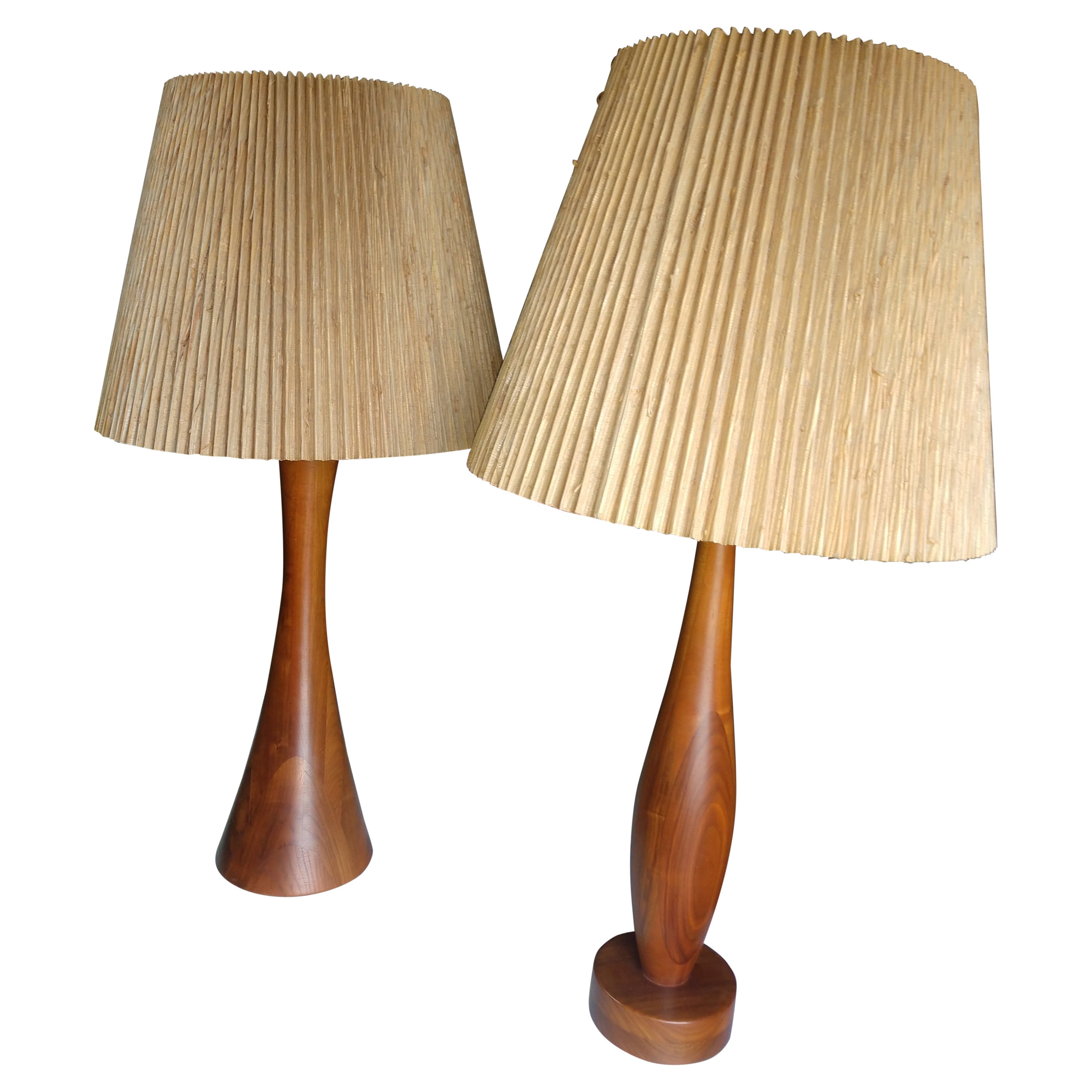 American MidCentury Modern Complimentary Pair Table Lamps Philip Lloyd Powell New Hope Pa For Sale