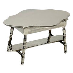 Retro Dutch Silver Miniature Table by Hooijkaas, Schoonhoven for a Doll's House