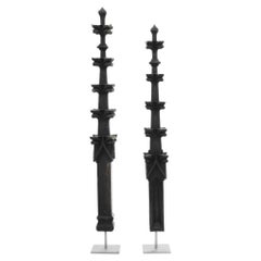 1880s French Wooden Element on Stands, a Pair