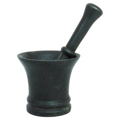 Antique 1800s Belgian Cast Iron Mortar and Pestle