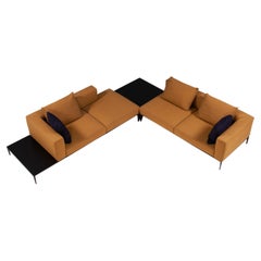 Walter Knoll von EOOS Jaan Living Corner Senfgelbes Sofa mit Tischen