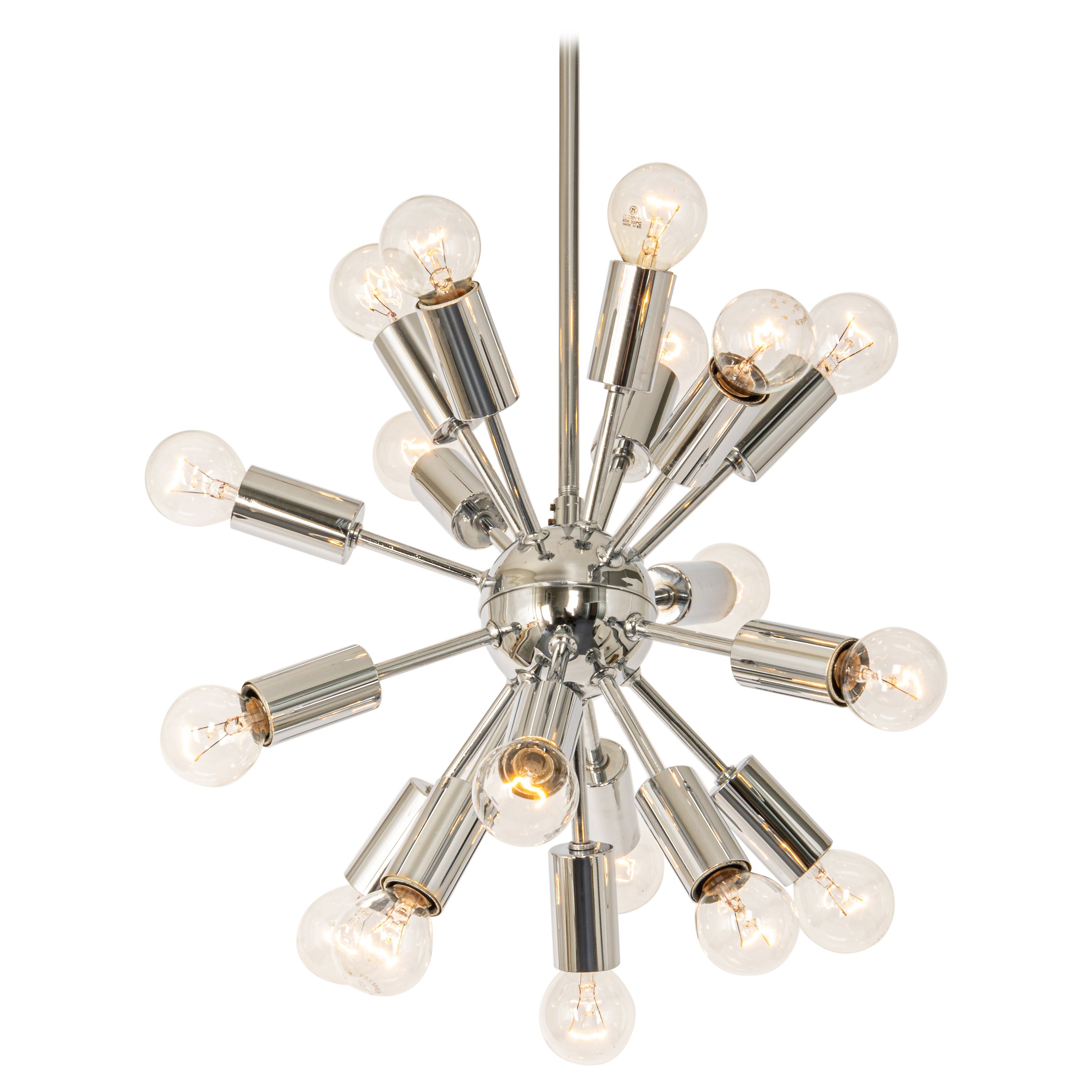 Petite Chrome Space Age Sputnik Atomium Pendant by Cosack, Germany, 1970s For Sale