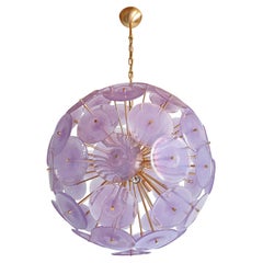 Purple Mid Century Modern Murano Sputnik Chandelier Vistosi Style