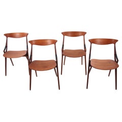 Set of 4 Chairs Model 17, Arne Hovmand Olsen for Mogens Kold, 1950s