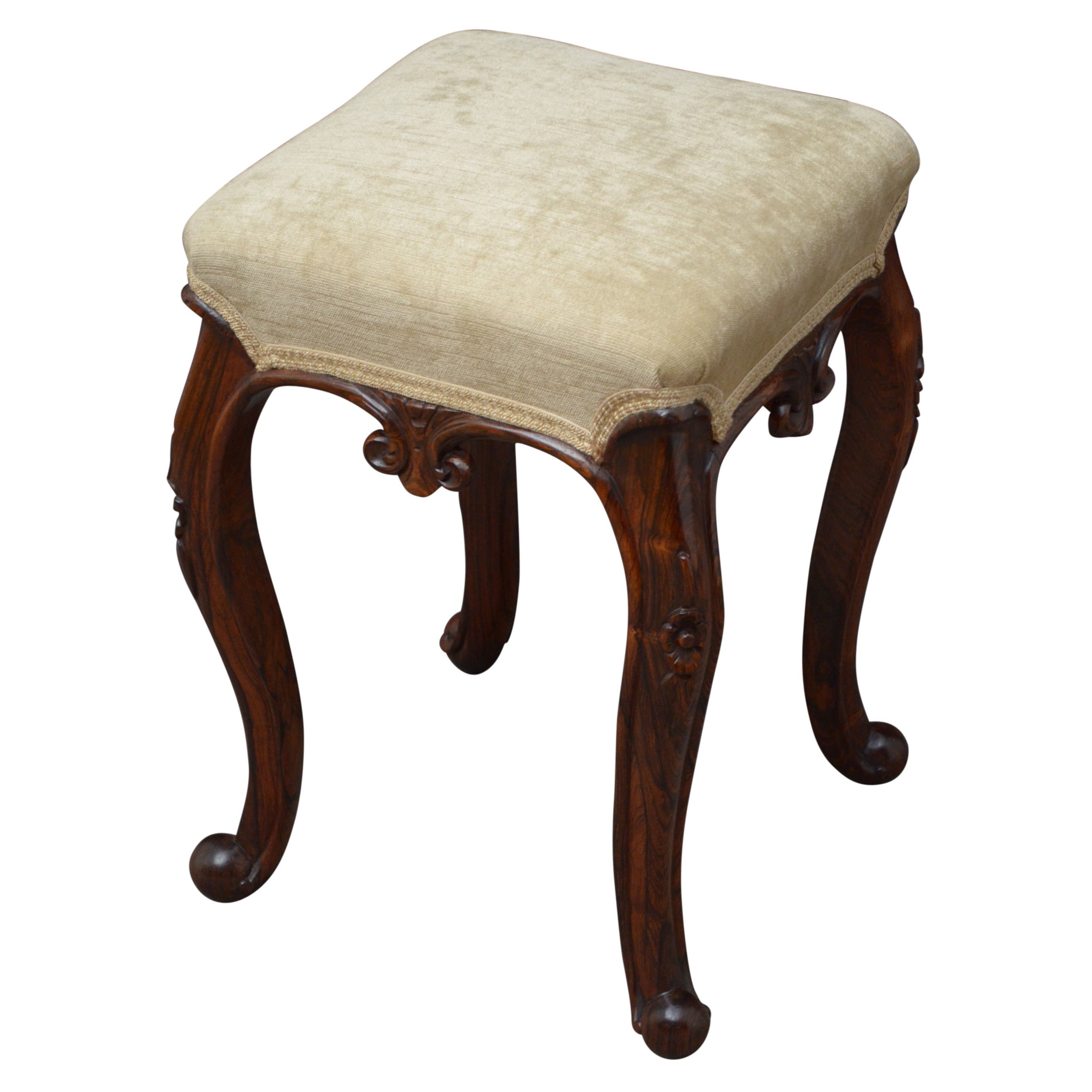 Tabouret victorien en bois de rose