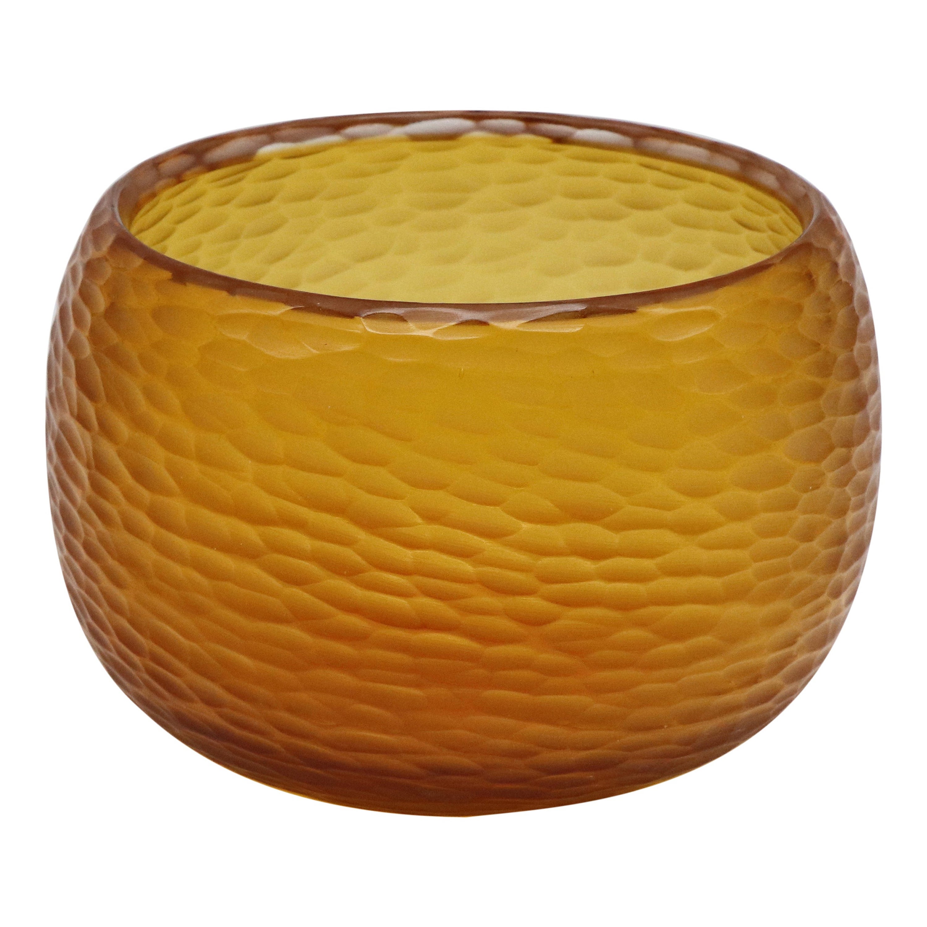 21st Century by Micheluzzi Glass Puffo Amber Vase Handmade Murano Glass