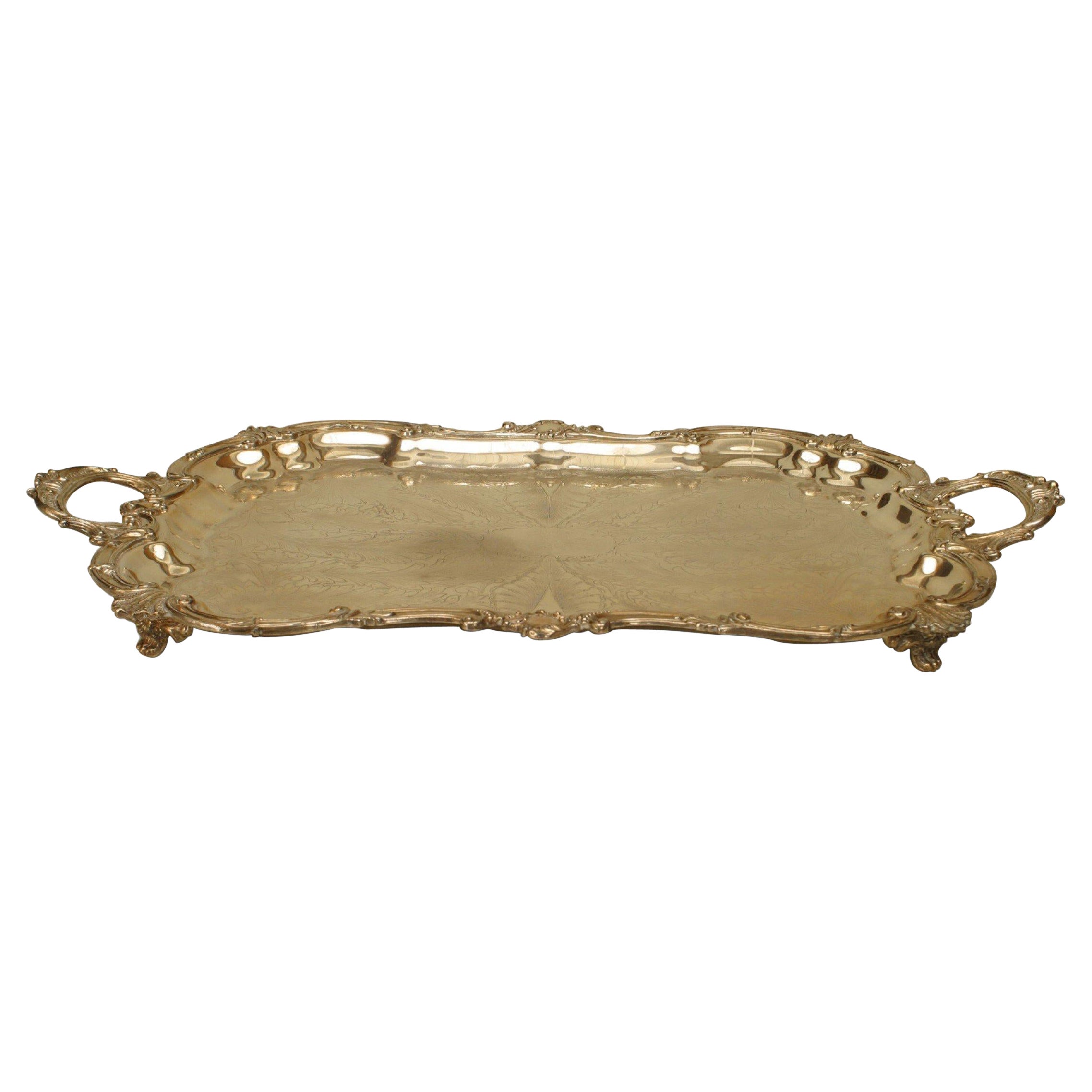 19th Century English Victorian Silver Plate Tray