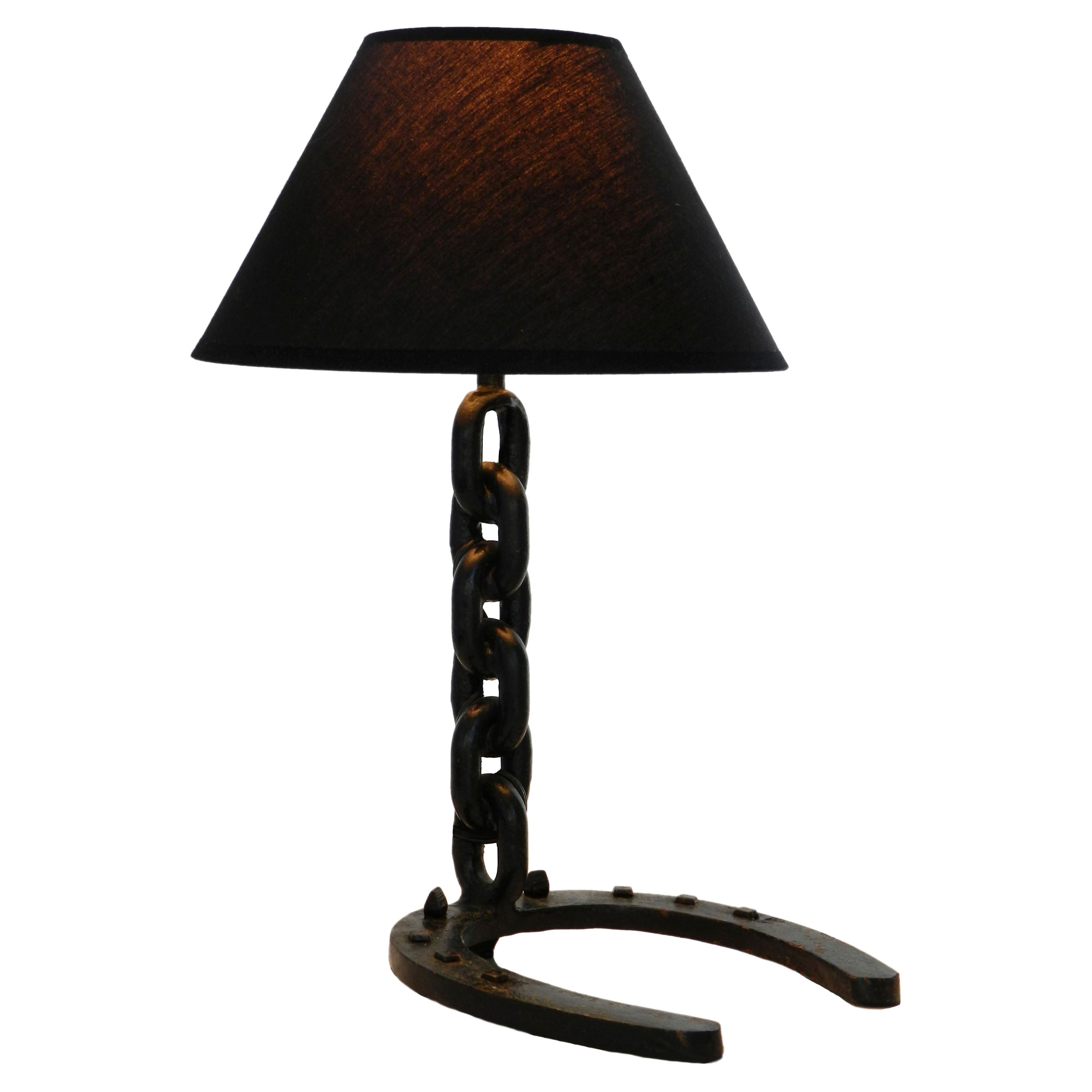 Horse Shoe Chain Table Lamp French Midcentury 