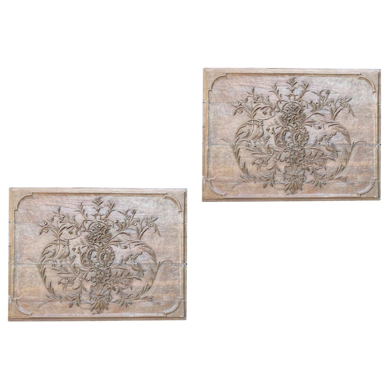 Set of Three 16th Century English Carved Oak Panels at 1stDibs