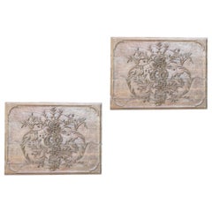 Pair of English Carved Oak Antique Panels