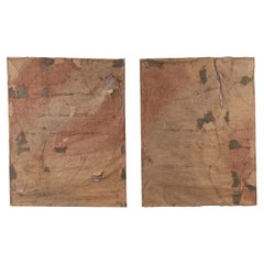 Two Painterly Cloth Wall Hangings/Artworks by Unknown Artist